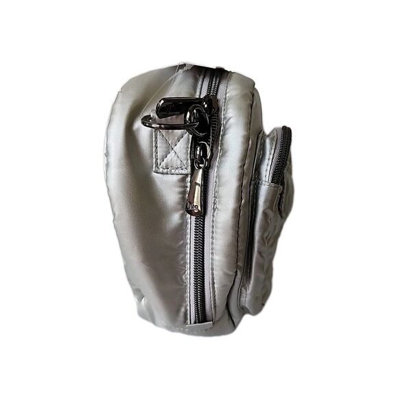 Lug Railcar Crossbody Tote Bag Metallic Silver Adjustable Removeable Strap RFID - Picture 4 of 12